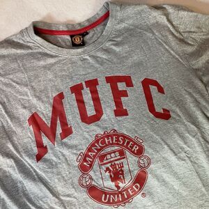 Manchester United Football Soccer Shirt Men's XL Gray Graphic Logo